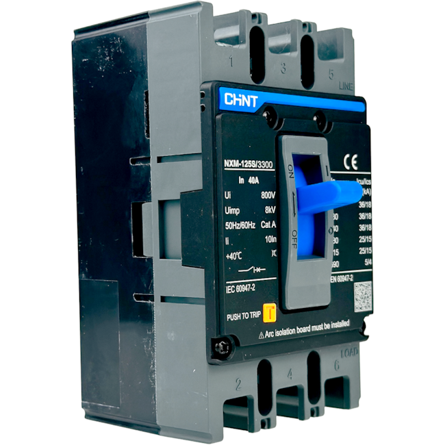Disjuntor Caixa Moldada Tripolar Chint NXM-125S/3300 40A Disjuntor Caixa Moldada Tripolar Chint NXM-125S/3300 40A
