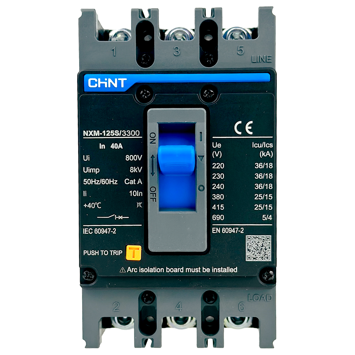 Disjuntor Caixa Moldada Tripolar 100A Chint NXM-125S/3300