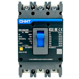 Disjuntor Caixa Moldada Tripolar Chint NXM-160S/3300 100A Disjuntor Caixa Moldada Tripolar Chint NXM-160S/3300 100A