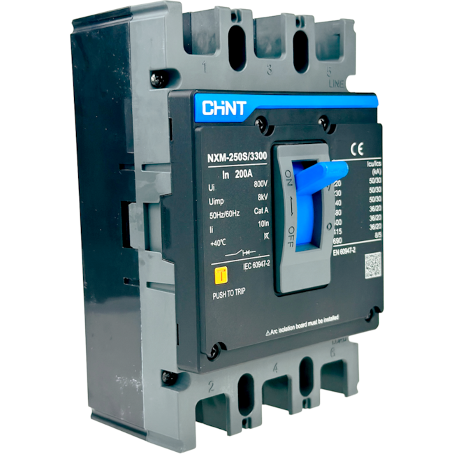 Disjuntor Caixa Moldada Tripolar Chint NXM-250S/3300 200A Disjuntor Caixa Moldada Tripolar Chint NXM-250S/3300 200A
