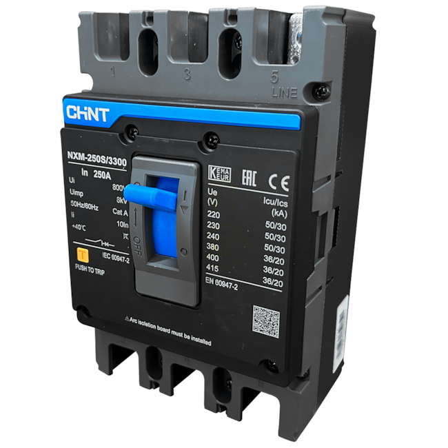 Disjuntor Caixa Moldada Tripolar Chint NXM-250S/3300 250A Disjuntor Caixa Moldada Tripolar Chint NXM-250S/3300 250A