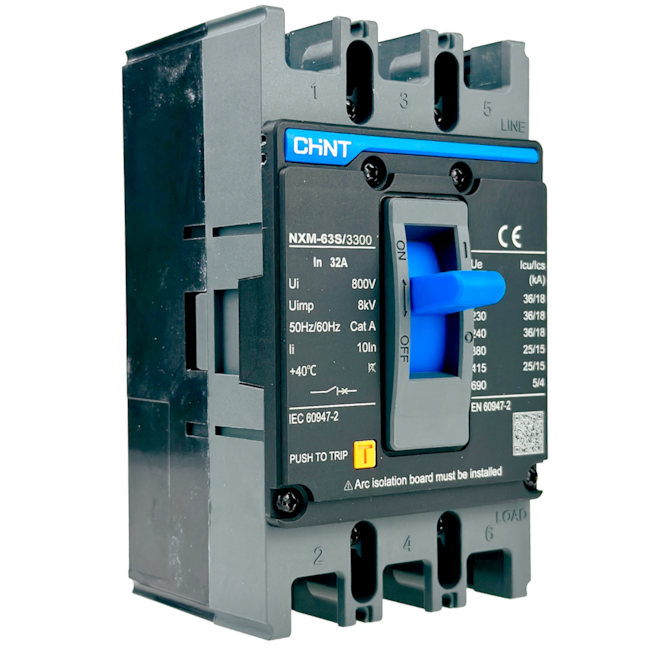 Disjuntor Caixa Moldada Tripolar Chint NXM-63S/3300 32A Disjuntor Caixa Moldada Tripolar Chint NXM-63S/3300 32A
