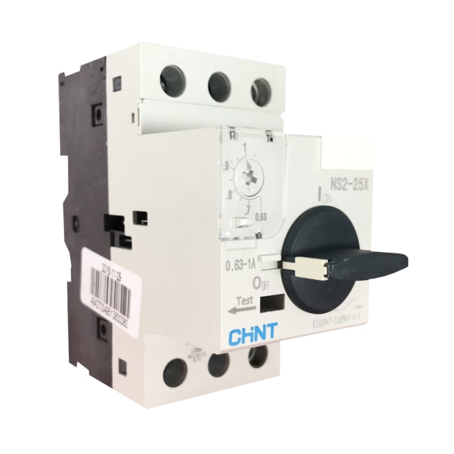 Disjuntor Motor 0,63A - 1A 690V 8kV Chint NS2-25X Disjuntor Motor 0,63A - 1A 690V 8kV Chint NS2-25X
