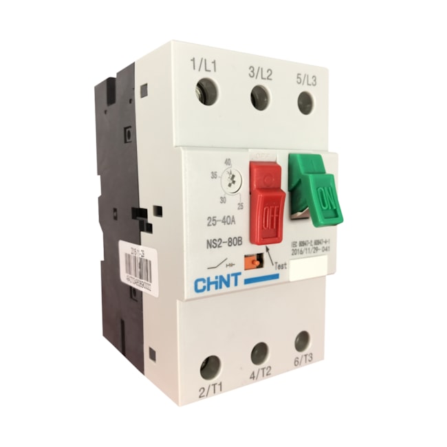 Disjuntor Motor 25A - 40A 415V 6kV Chint NS2-80B Disjuntor Motor 25A - 40A 415V 6kV Chint NS2-80B