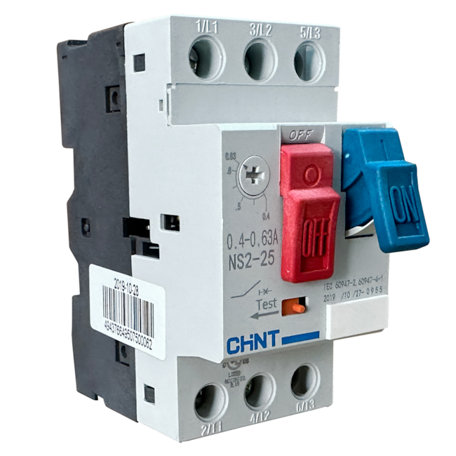 Disjuntor Motor Chint NS2-25 0,4-0,63A 690V Disjuntor Motor Chint NS2-25 0,4-0,63A 690V