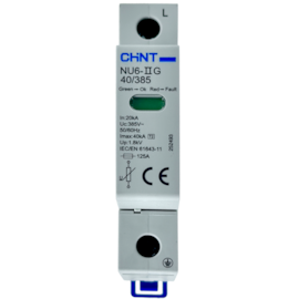 Dispositivo de Proteção Contra Surto Chint NU6-IIG 40kA/385V 1P Dispositivo de Proteção Contra Surto Chint NU6-IIG 40kA/385V 1P