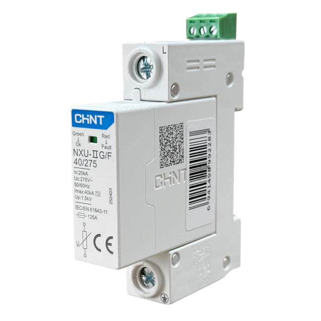 DPS Monofásico 40kA 275V Chint NXU-IIG/F Proteção de Surto DPS Monofásico 40kA 275V Chint NXU-IIG/F Proteção de Surto