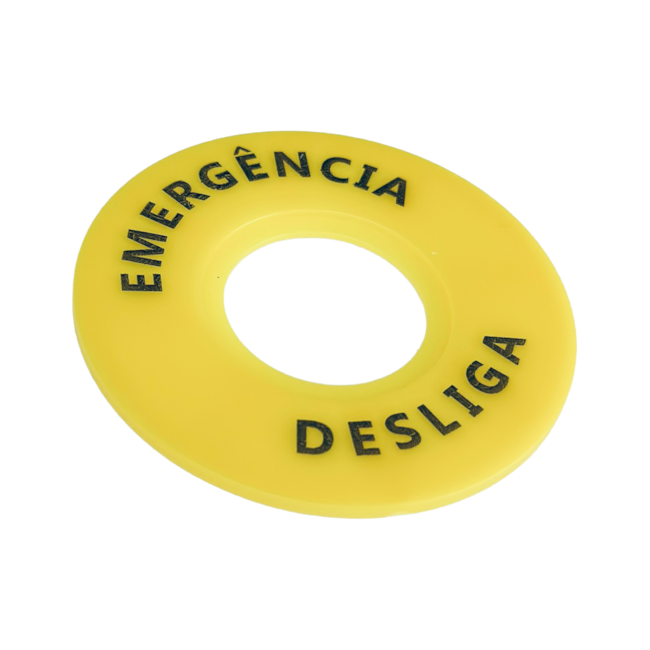 Etiqueta Plastica para Botão de Emergência Chint NP2-BY9330 Etiqueta Plastica para Botão de Emergência Chint NP2-BY9330