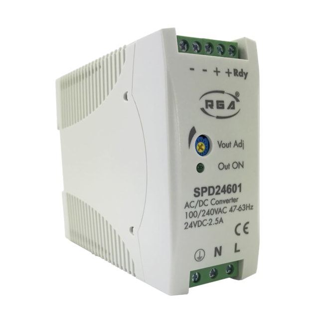 Fonte Chaveada | 24V 60W 2,5A | SPD24601 | Carlo Gavazzi Fonte Chaveada | 24V 60W 2,5A | SPD24601 | Carlo Gavazzi
