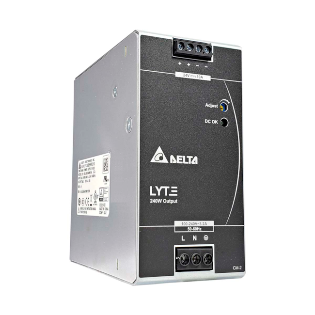 Fonte Chaveada | 85...264VAC 240W 10A | DRL-24V240W1AA | Delta Fonte Chaveada | 85...264VAC 240W 10A | DRL-24V240W1AA | Delta