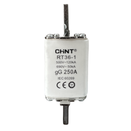 Fusível Chint RT36-1 250A gG Retardado 500V~120KA 690V~50KA Fusível Chint RT36-1 250A gG Retardado 500V~120KA 690V~50KA