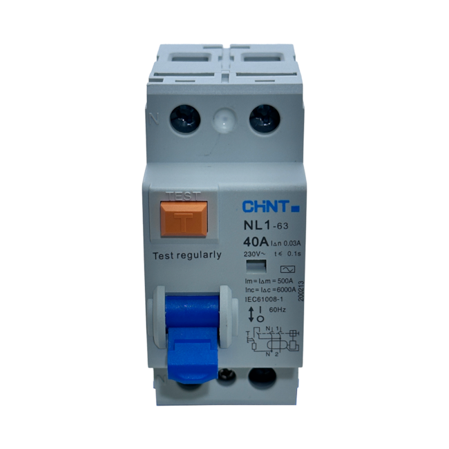 Interruptor Diferencial Residual | NL1-63 2P 40A 30mA | Chint Interruptor Diferencial Residual | NL1-63 2P 40A 30mA | Chint