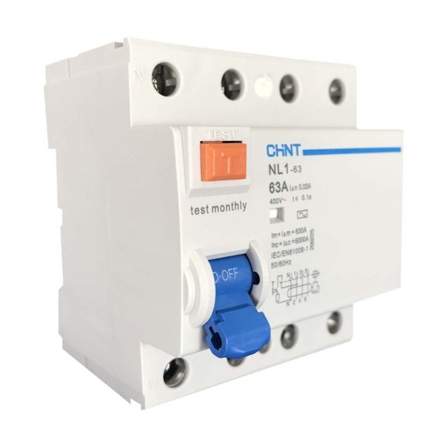 Interruptor Diferencial Residual | NL1-63 4P 63A 30mA | Chint Interruptor Diferencial Residual | NL1-63 4P 63A 30mA | Chint