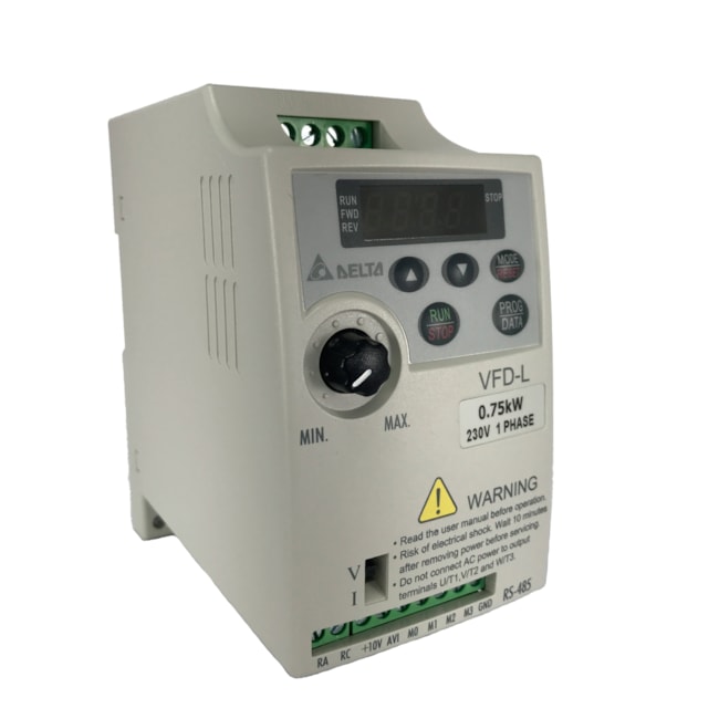 Inversor de Frequência Monofásico Delta 1CV 4,2A 220V VFD007L21A Inversor de Frequência Monofásico Delta 1CV 4,2A 220V VFD007L21A