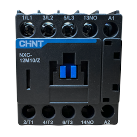 Mini Contator Chint Tripolar 12A 24VDC 1NA NXC-12M10/Z