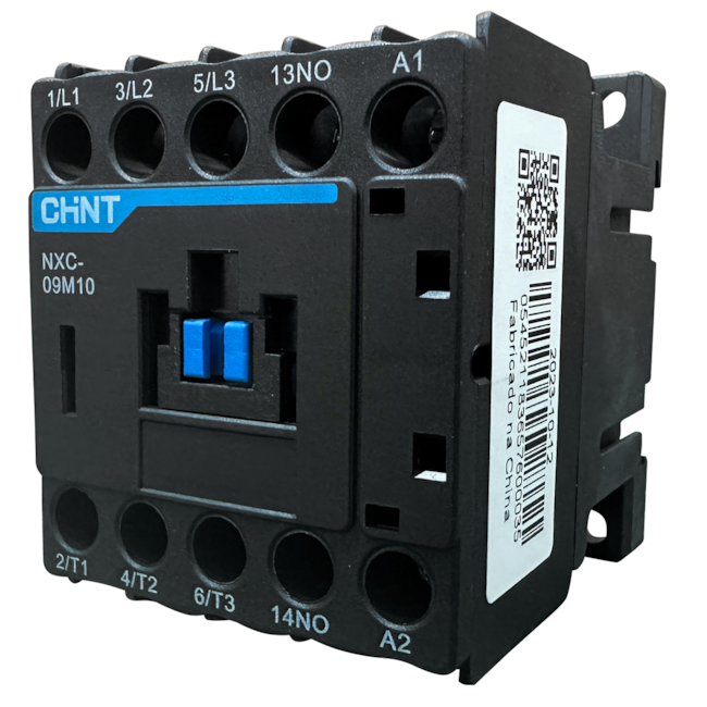 Mini Contator Tripolar Chint NXC-09M10 220V 50/60Hz 9A 1NA Mini Contator Tripolar Chint NXC-09M10 220V 50/60Hz 9A 1NA