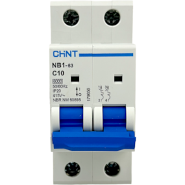 Mini Disjuntor Bipolar Chint 10A NB1-63 2P C10 6kA DB