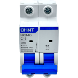Mini Disjuntor Bipolar Chint 16A NXB-63 2P C16 6kA