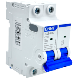 Mini Disjuntor Bipolar Chint 16A NXB-63C 2P C16 3kA