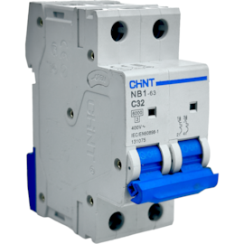 Mini Disjuntor Bipolar Chint 32A NB1-63 2P C32 6kA DB