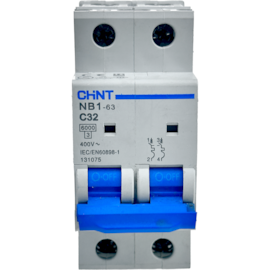 Mini Disjuntor Bipolar Chint 32A NB1-63 2P C32 6kA DB