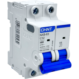 Mini Disjuntor Bipolar Chint 32A NXB-63 2P C32 6kA