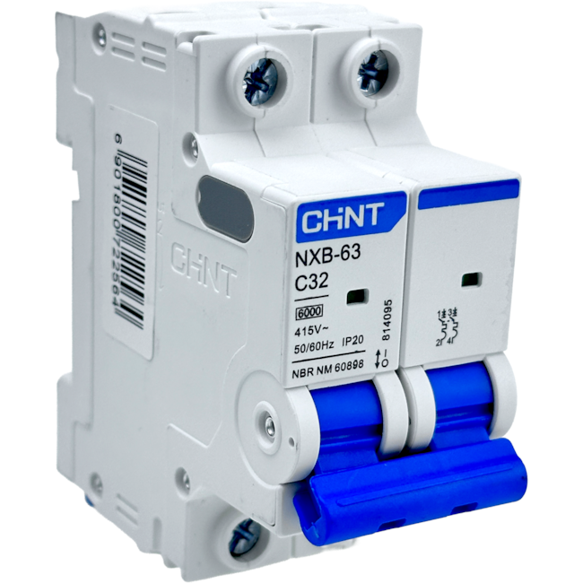 Mini Disjuntor Bipolar Chint 32A NXB-63 2P C32 6kA Mini Disjuntor Bipolar Chint 32A NXB-63 2P C32 6kA