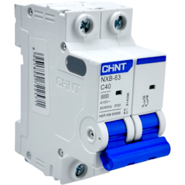 Mini Disjuntor Bipolar Chint 40A NXB-63 2P C40 6kA
