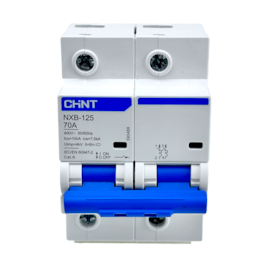Mini Disjuntor Bipolar Chint 70A NXB-125 2P C70 10KA Mini Disjuntor Bipolar Chint 70A NXB-125 2P C70 10KA