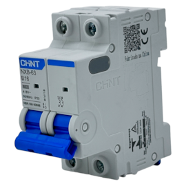 Mini Disjuntor Bipolar Chint NXB-63 2P Curva B 16A 6kA