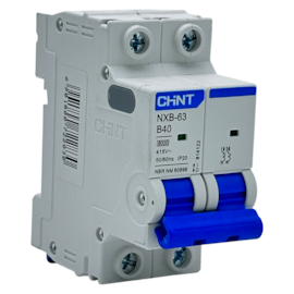 Mini Disjuntor Bipolar Chint NXB-63 2P Curva B 40A 6kA