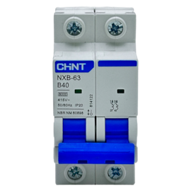 Mini Disjuntor Bipolar Chint NXB-63 2P Curva B 40A 6kA