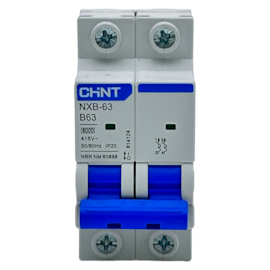 Mini Disjuntor Bipolar Chint NXB-63 2P Curva B 63A 6kA