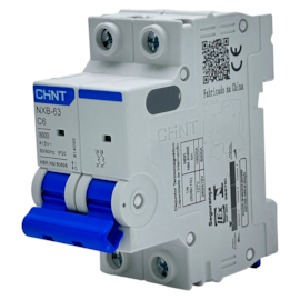 Mini Disjuntor Bipolar Chint NXB-63 2P Curva C 6A 6kA