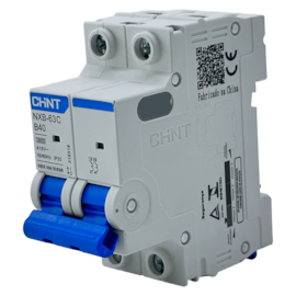 Mini Disjuntor Bipolar Chint NXB-63C 2P Curva C 40A 3kA