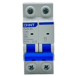Mini Disjuntor Bipolar Chint NXB-80 2P Curva C 80A 6kA