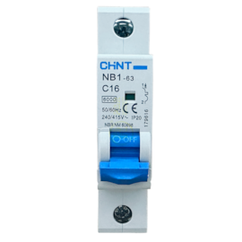 Mini Disjuntor Monopolar Chint 16A NB1-63 1P C16 6kA DB Mini Disjuntor Monopolar Chint 16A NB1-63 1P C16 6kA DB