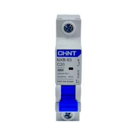 Mini Disjuntor Monopolar Chint 20A NXB-63 1P C20 6kA