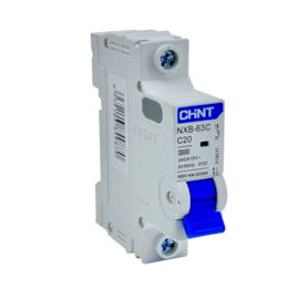 Mini Disjuntor Monopolar Chint 20A NXB-63C 1P C20 3kA