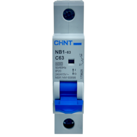 Mini Disjuntor Monopolar Chint 63A NB1-63 1P C63 6kA DB