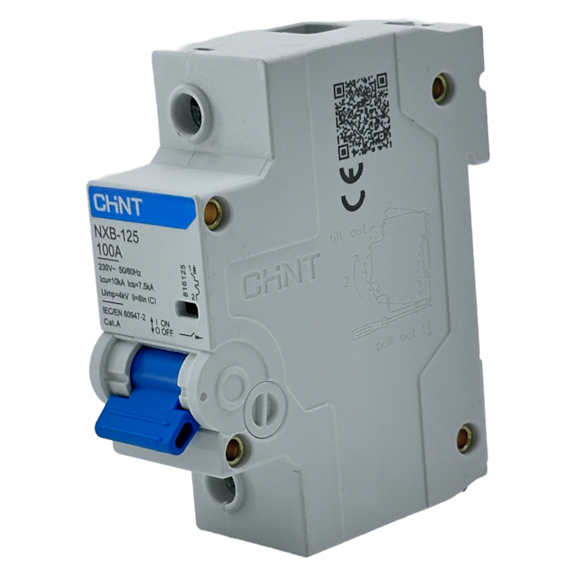 Mini Disjuntor Monopolar Chint NXB-125 1P 100A 6kA