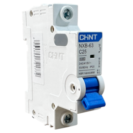 Mini Disjuntor Monopolar Chint NXB-63 1P 25A 6kA 415V Mini Disjuntor Monopolar Chint NXB-63 1P 25A 6kA 415V