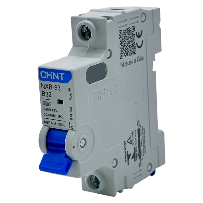 Mini Disjuntor Monopolar Chint NXB-63 1P B32 6kA Mini Disjuntor Monopolar Chint NXB-63 1P B32 6kA