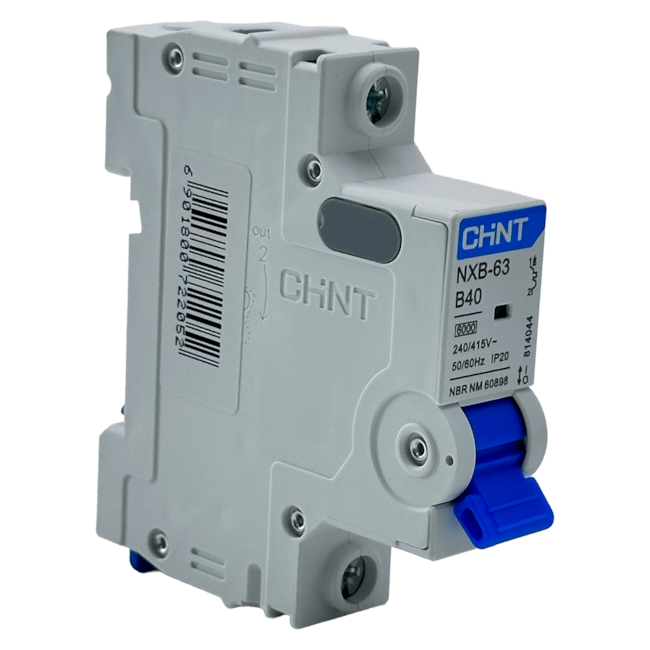 Mini Disjuntor Monopolar Chint NXB-63 1P B40 6kA Mini Disjuntor Monopolar Chint NXB-63 1P B40 6kA