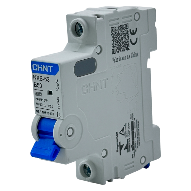 Mini Disjuntor Monopolar Chint NXB-63 1P B50 6kA Mini Disjuntor Monopolar Chint NXB-63 1P B50 6kA