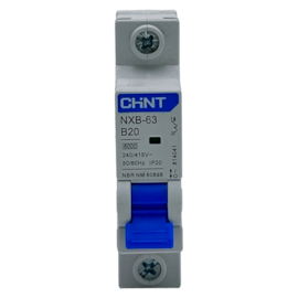 Mini Disjuntor Monopolar Chint NXB-63 1P Curva B 20A 6kA