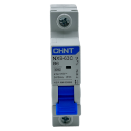 Mini Disjuntor Monopolar Chint NXB-63C 1P B 6A 3kA