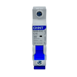 Mini Disjuntor Monopolar Chint NXB-63C 1P C16 16A 3kA