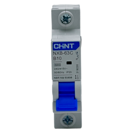 Mini Disjuntor Monopolar Chint NXB-63C 1P Curva B 10A 3kA