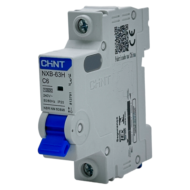 Mini Disjuntor Monopolar Chint NXB-63H 1P C6 10kA